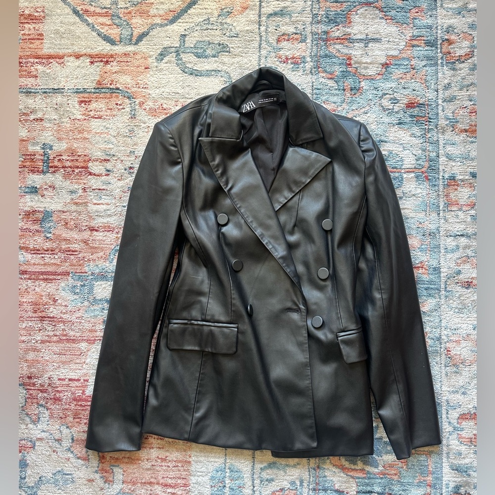 Black Double-Breasted Women's Jacket